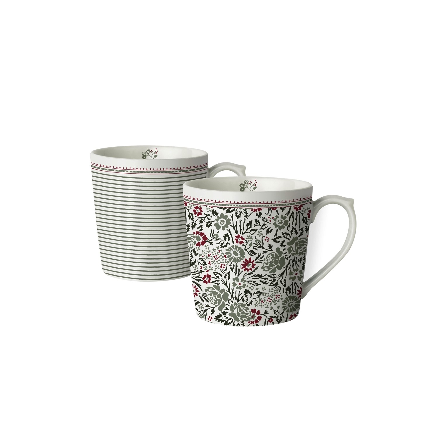 Набір чашок WILD CLEMATIS GIFTBOX SET OF2 MUGS 320ml (Red/Green Stripe)